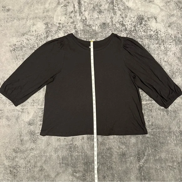 a.n.a Black Puff Sleeve Long Sleeve Top - Picture 2 of 5